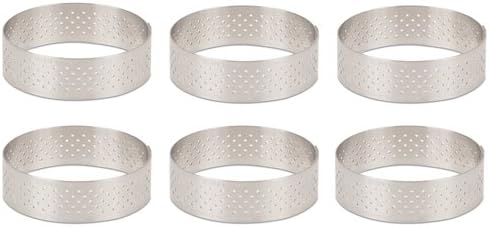 DeBuyer Valrhona Perforated Tart Ring - 2.5 inch Diameter, Set of 6 units