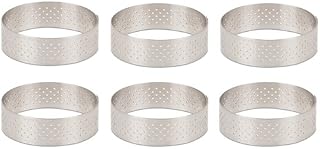 DeBuyer Valrhona Perforated Tart Ring - 2.5 inch Diameter, Set of 6 units