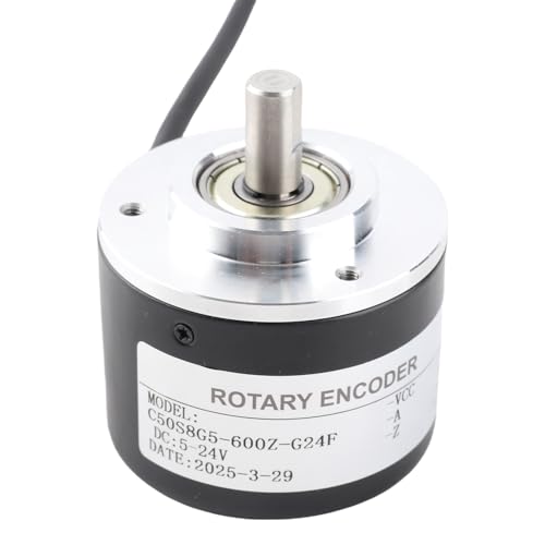 Qiilu 2 Phase Incremental Encoder - 50mm PNP Encoder for Industrial Automation and Robotics - DC 5-24V Control (600P/R)