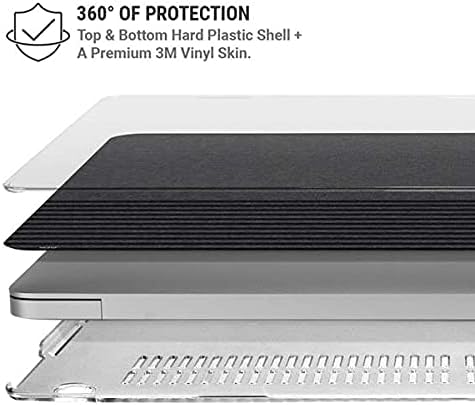 Skinit Case + Skin Compatible with MacBook Air 13in M1 (2021) Originally Designed Black and Grey Stripes Design