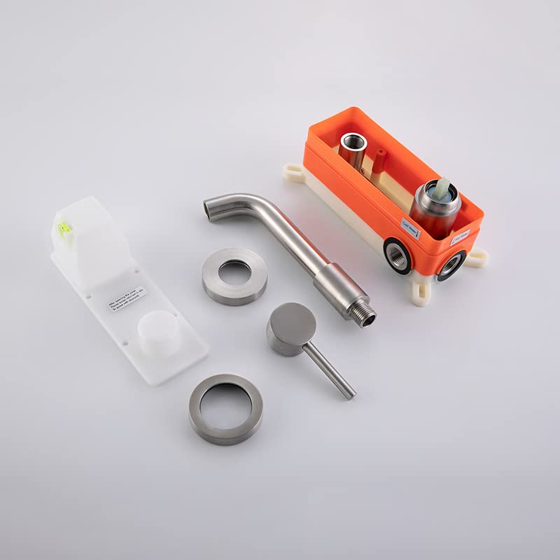 Grifo de pared para lavabo que elimina salpicaduras y optimiza baños pequeños 6