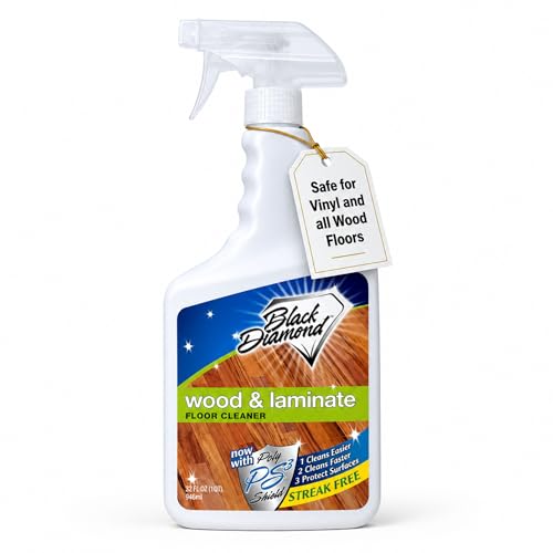 Black Diamond Stoneworks Wood & Laminate Floor Cleaner – No-Rinse Streak-Free Cleaner for Hardwood, Laminate, Engineered Wood & Luxury Vinyl Plank Floors (1 Quart)