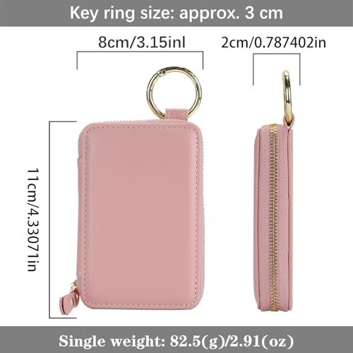 Image of Compatible with MagSafe Wallet,Magnetic Phone Wallet Card Holder for iPhone 17 /16 Pro Max /15 plus /14 Pro /13 /12 Series,PU Leather Zipper Pocket Adjustable Stand-Rose Gold