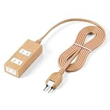 サンワダイレクト 電源タップ 3個口 2m マグネット 雷ガード ほこり防止 スイングプラグ 木目調 ライトブラウン 700-TAP061-2LM