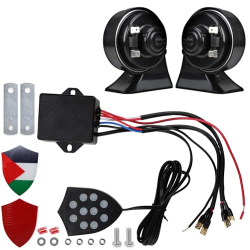 Bocina electrónica de 12V y controlador musical de 10 sonidos para coche 6