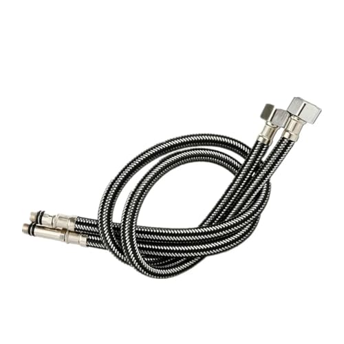 Manguera Ducha 2 uds G1/2 ''manguera de tubo trenzado nailon acero inoxidable, manguera silicona for plomería, grifo termorresistente for lavabo, fregadero, cocina y baño
