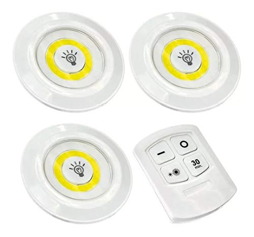 Kit 12 Lampadas Spot Led Luminaria Sem Fio Remoto Controle 15w