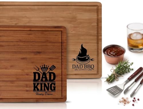 Tabla de cortar rectangular de bambú personalizada para papá miniatura 1