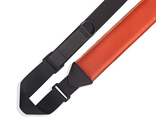Levy's Leathers Right Height Guitar Strap With Ripchord Quick Adjustment Technology And Suede Backing; 2.5" Width Padded Garment Leather - Orange (Mrhgs-Org) #TOP1