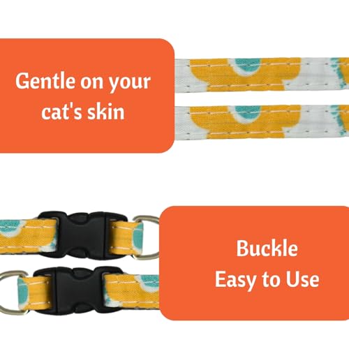 Image of Emily Pets Cat Collar Breakaway with Bell - Cute Cat Collars for Boy Cats and for Girl Cats, Kitten Collar Adjustable, Quick Release Safety Buckle (Color May Vary, 1 Piece)