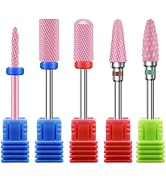 5PCS Ceramic Nail Drill Bits Set, Professional 3/32 Inch Electric Cuticle Drill Bits Nail Tech fo...