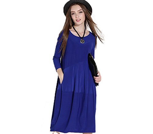Jupe lanterne tricotée longue bleue grande taille XXXXL YALI