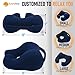 SunnyBay Award-Winning Chiropractic Neck Pillow for Airplane, Car, and Chair, Therapeutic 360° Support with Ergonomic Cervical Contours and Chin Rest, Adjustable Firmness (Navy Blue, Medium)
