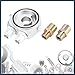TUCKBOLD Universal Car Aluminum Alloy Oil Filter Cooler Sandwich Thread Plate Adapter Oil Cooler Kit Silver Tone M20x1.5 1/8 NPT Automotive Parts