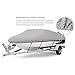 Seamander Waterproof Boat Cover, Solution-Dyed Yarn Marine Grade Cover Fits 17' to 19' ft Bass, V-Hull, Tri-Hull, Fish & Ski, Runabout Bowrider Boats - Heavy Duty Canvas Gray