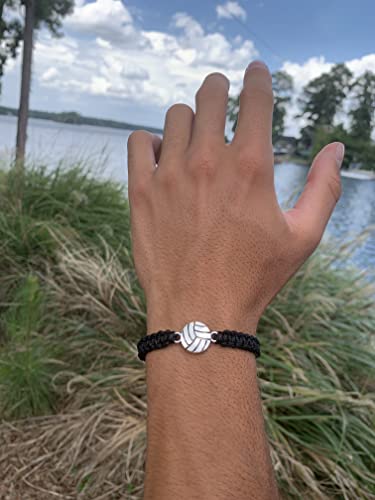 Sportybella Volleyball Charm Bracelet - Adjustable Charm Bracelet With Volleyball Charm - Gift For Female Volleyball Player (Black) #TOP3