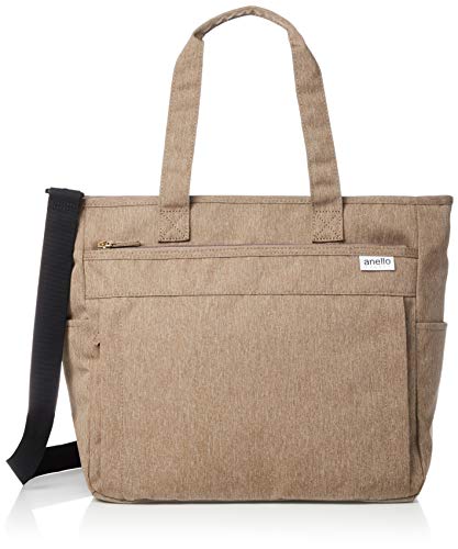 Anero Grande GU-H2316 SPS Shoulder Bag, Lightweight Water Repellent, Heather Poly, 2-Way Tote, Beige