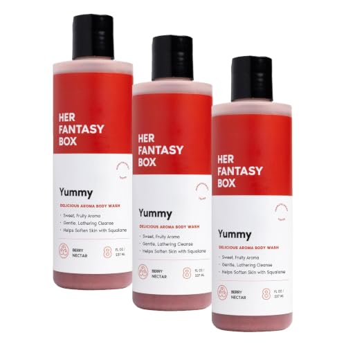 Image of Her Fantasy Box Yummy | Body Wash - Indulgent, Luxurious Body Wash for Deep Cleansing, Moisturizing, and Nourishing Skin - Refreshing Scent for All Skin Types - 8 oz (Pack of 3)