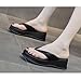 XOEKD Women Platform Flops Sandals Summer Fashion Slip On T-Strap Memory Foam Lncrease Slides Fashion Lightweight Wedge Beach (Black,7)