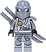 Produktbild LEGO Ninjago Minifigur Titanium Zane (Grauer/silberner Ninja) mit silbernen Waffen - Wettkampf der Elemente