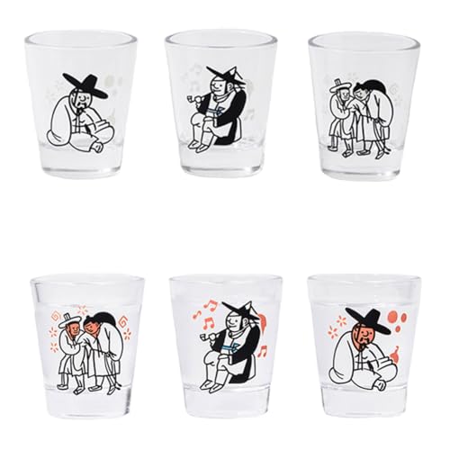 ECSD Korean Traditional Drunken Classical Scholar Soju Shot Glass 3pcs Package Set Color-Changing Soju Glass