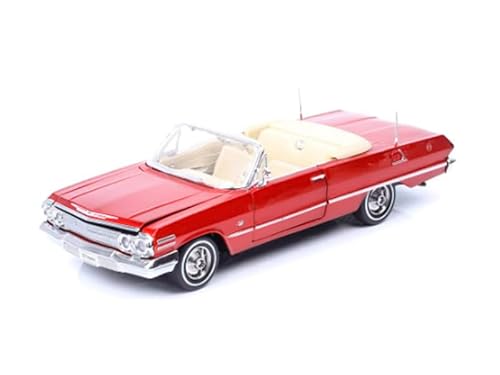 1963 Chevy Convertible Red Metallic NEX Models 1/24 Diecast Model Car by Welly 22434W-MRD