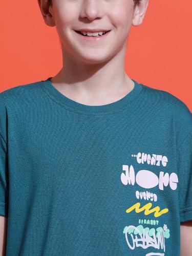 Image of Li'l Tomatoes Boys Cotton T-Shirt | Graphic Printed Half Sleeve Casual Summer Wear | Soft & Breathable | 9-16 Years