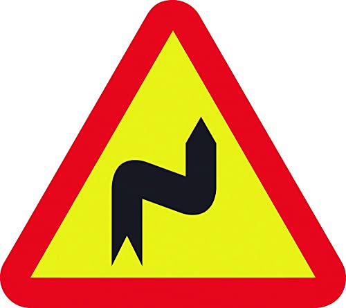 Normaluz V11012 - Señal Vial Triangular Curva Peligrosa A La Derecha Metalica Termolacada 70 Cm Con Cte, Ripci