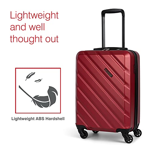 AHB Collection 3 Piece Hard Shell Luggage Set, Expandable Suitcases with 360-Degree Spinner Wheels, Retractable Handle, 20 Inch Carry On, 24 Inch Mid-size, 28 Inch Large Bags, Red2
