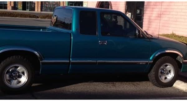 QMI 145020 - Fender Trim Compatible with Chevy S10 Pickup and Blazer also GMC S15 Jimmy Pickup (Half Arch) Mirror Polished Stainless Steel Wide Width Set Of 4
