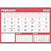 Carousel Worldwide, Red & Black Large Boldtype Landscape 2026 A4 Wall Calendar