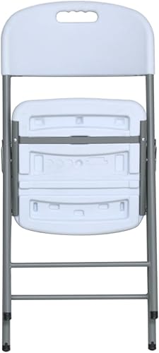 Miniatura 2 de TentandTable Silla plegable de alta resistencia, paquete de 4 – Asiento cómodo de gran tamaño de plástico HDPE blanco de moldeo por soplado