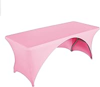 Vista 17 de LZY Paquete de 2 manteles ajustables para mesas plegables de 6 pies, espalda abierta, manteles rectangulares de elastano/elástico/elásticos