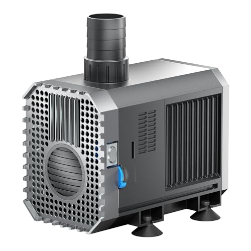 SunSun CHJ-4500 Pompe de Bassin ECO - 155 x 90 x 130 mm - débit max. 4500 l/h / 65 W/refoulement max. 3,2 m - avec câble 10 m - Filtration Circulation Écumeur eau jardin étang