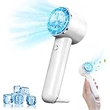 CHAMOKA携帯扇風機 手持ち扇風機 冷却プレート付き【2023夏最新型ハンディファン】瞬間冷却 3段階風量調節 卓上扇風機 カラビナ/スタンド付き 強力 大容量バッテリー USB 充電式 壁掛け ミニ扇風機 軽量で便利 可愛い 熱中症対策 暑さ対策 花見/花火大会/テレワーク/キャンプ/スポーツ観戦/アウトドア/オフィス/通勤/通学などに最適 夏ギフト プレゼント (ホワイト)