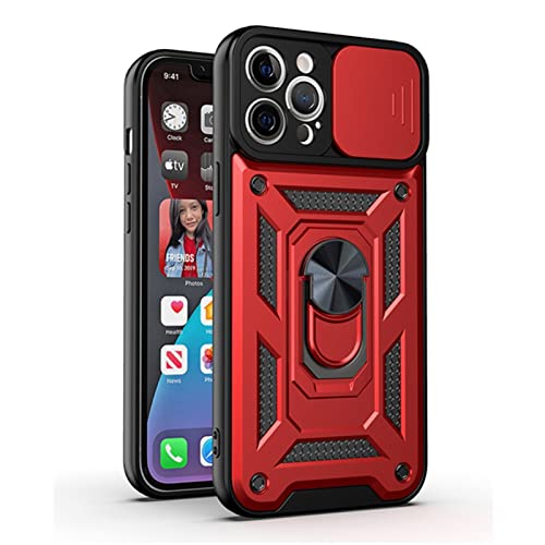 Protection coulissante anti-collision iPhone 13 Pro Max coque rigide rouge