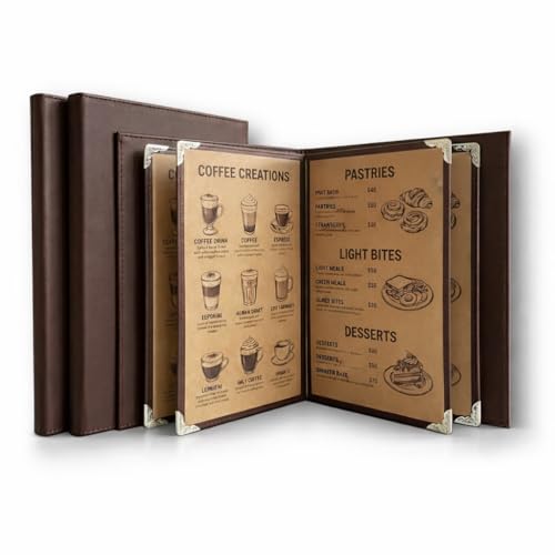 Restaurant Menu Covers 8.5 x 11, 2 Pack Menu Holder – Faux