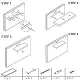 Roseley Set of 3 High Gloss Floating Shelves 40cm No Visible Brackets Wall Mounted Display Bedroom Living Room Kitchen Decor [Black] - Image 6