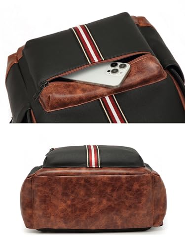 Image of FUR JADEN Vegan Leather Stylish 15.6 Inch Laptop Backpack Travel Weekender Bag For Men Women