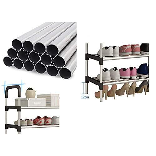 Image of Metal Shoe Rack for Home - Adjustable & Stackable Waterproof Open 5-Tier Shoe Rack for Closet Entryway, Bedroom, Outdoor,Multi-Purpose Carbon Steel Shoe Stand (Black, 4-ShelfAA)
