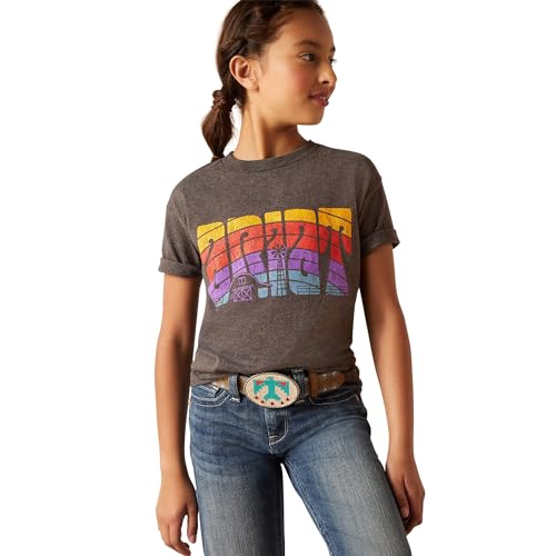 Image of Ariat Girls' Girls Groovy Sunset Charcoal Heather