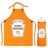 MOVINPE Condiment Apron Sauce Costumes– Halloween Funny Group Outfit & Family Matching Dress Up for Men Women Adults (HONEY MUSTARD)