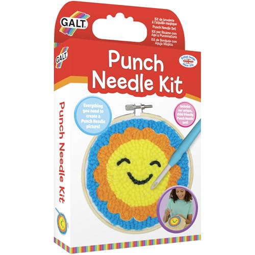 Galt Punch Needle Kit - Kids Craft Kits - Childrens & Beginners Embroidery Set - With Bright Colourful Wool & Punch Needle Tool - Fun & Educational Crafting Activity for Girls & Boys Ages 8 +