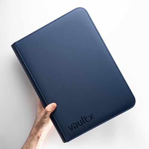Image of Vault X 9 Pocket Zip Binder, 360 Cards, Exo-Tec Material, 20 Side-Loading Pages (Blue)