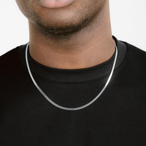 VAMA FASHIONS 22 Inch Men's Stainless Steel Flat Herringbone Chain - Image 6