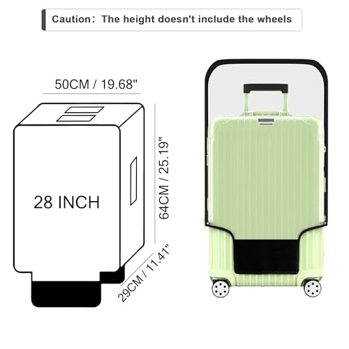 image for SRCEPIY Luggage Cover Clear PVC Suitcase Covers for Luggage Suitcase C