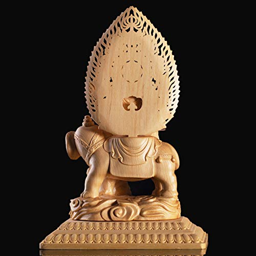 Aurh 22Cm Buddha Statue Cypress Wood Carving Decoration Solid Wood Craft Sculpture Home Manjusri Sages Bodhisattva Home Decor Tianminjiedm (Color : 2Pcs) #TOP4