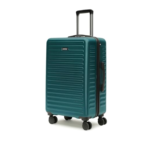 Image of Assembly Medium Check-in Suitcase with 8 Spinner Wheels & 3 Packing Cubes, Durable Polycarbonate Hard Shell Trolley Bag for Vacations & Business Travel, Green, 24-Inch