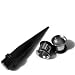 (1 Gauge Taper & Plugs) Acrylic Black Taper & a Pair Of Stainless Steel Tunnel Plugs