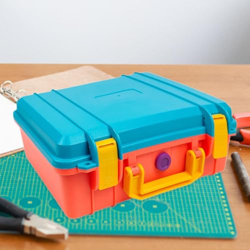 Boîte à outils étanche rigide de rangement verrouillable bleue